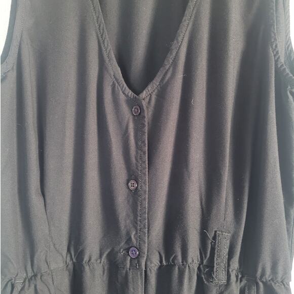 Obey Black Cropped Sleeveless Jumpsuit XS Lightweight Beachy Streetwear EUC - Picture 5 of 16